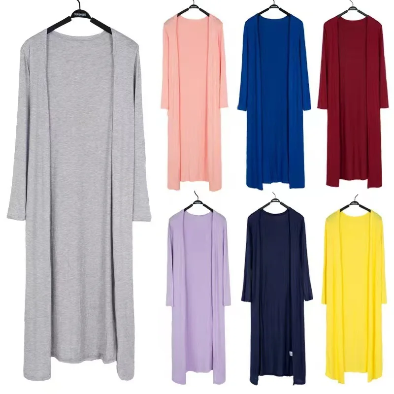 

Summer Autumn 12 Colors Women Modal Long Cardigan Female Cotton Sweater Cardigans Long Sleeve Women Casual Coat Ladies Outerwear