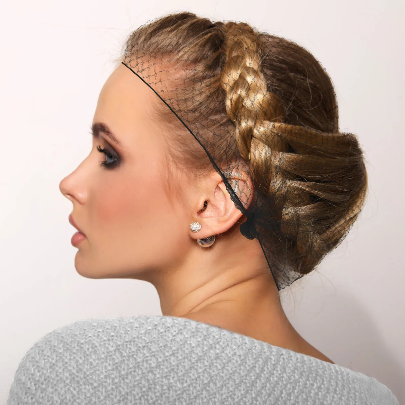 

100Pcs Black Nylon Invisible Hair Nets Fine Mesh Elastic Reusable for Ballet Buns Wigs Sleeping Catering Hairstyling Women Men