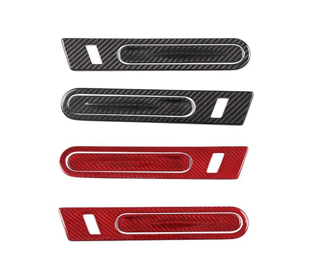 Car Real Dry Carbon Fiber Exterior Outer Door Pull Handle Cover Trim Panel Decorative Sticker For Nissan GTR R-35 2008-2016