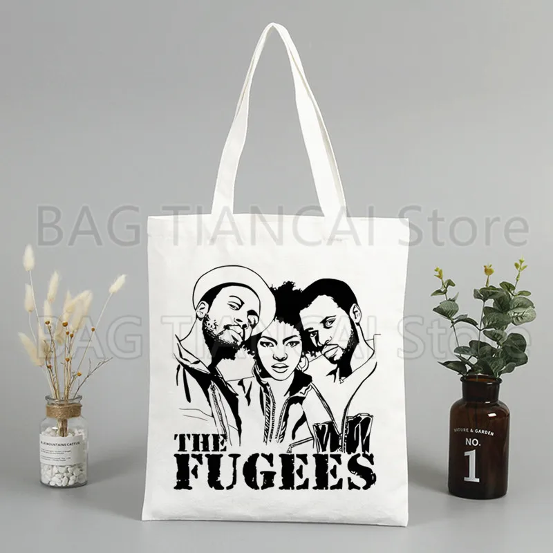 Fugees refuges Lauryn Hill borse per la spesa donna Tote Bag borsa da spiaggia Shopper borse borse borse a tracolla in tela ad alta capacità