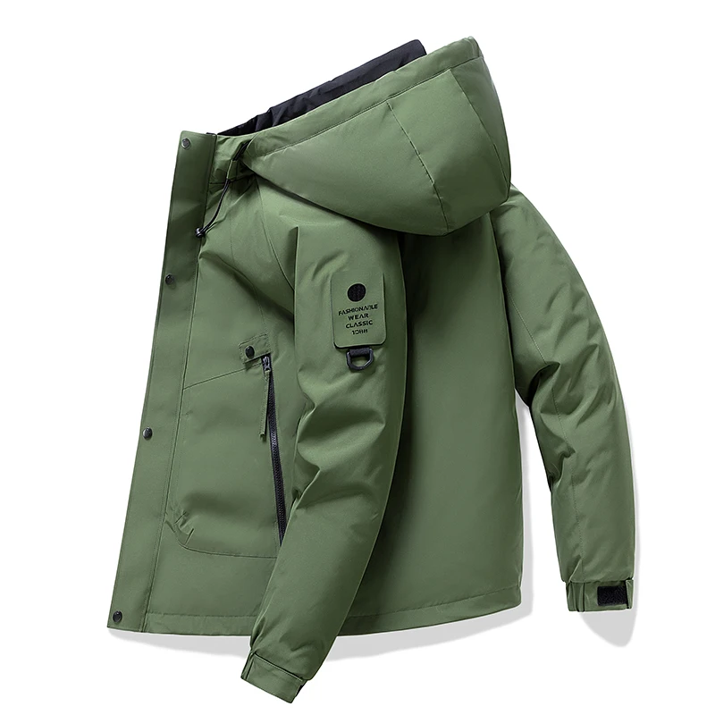 

New Men Warm Waterproof Parkas Jacket Coat Mens Autumn Hooded Casual Brand New Winter Jacket Male Windproof Outwear Hat Parkas