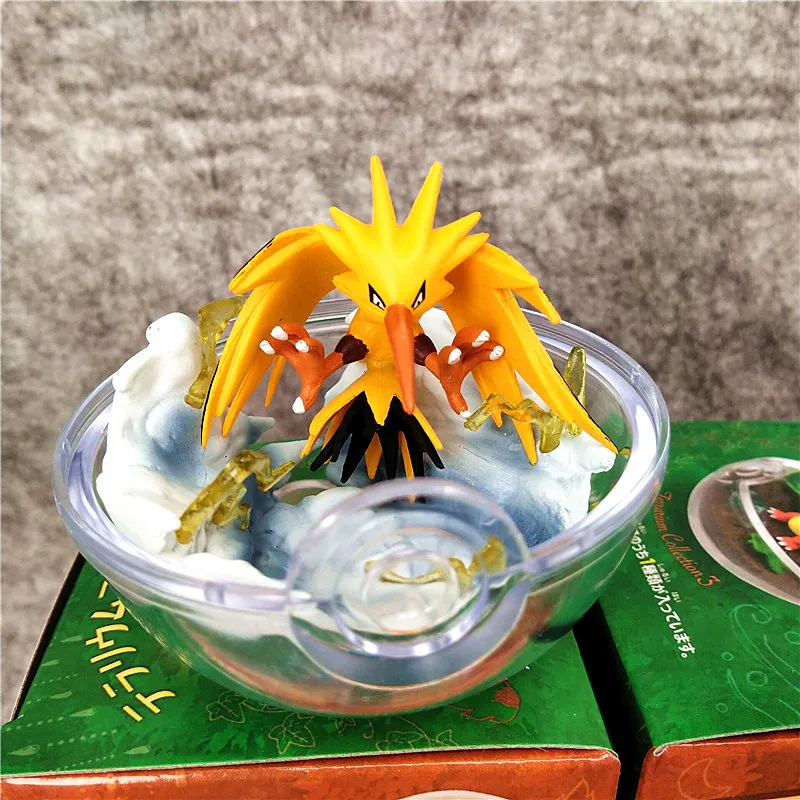 Pokemon Pikachu Charmander Zapdos Vaporeon Misdreavus Celebi Anime Figure Gashapon Crystal Elf Ball Blind Box Toy Ornaments Gift