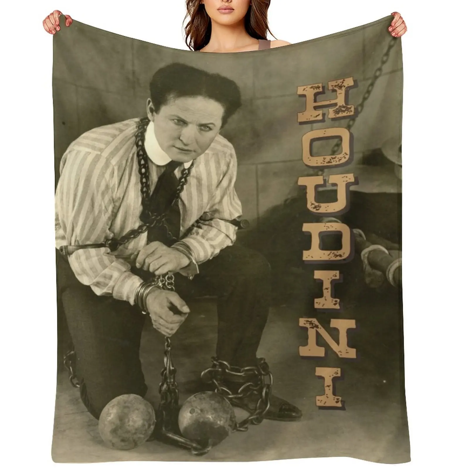 

World-famous escape artist - Harry Houdini Throw Blanket Cute Personalized Gift anime bed plaid Blankets