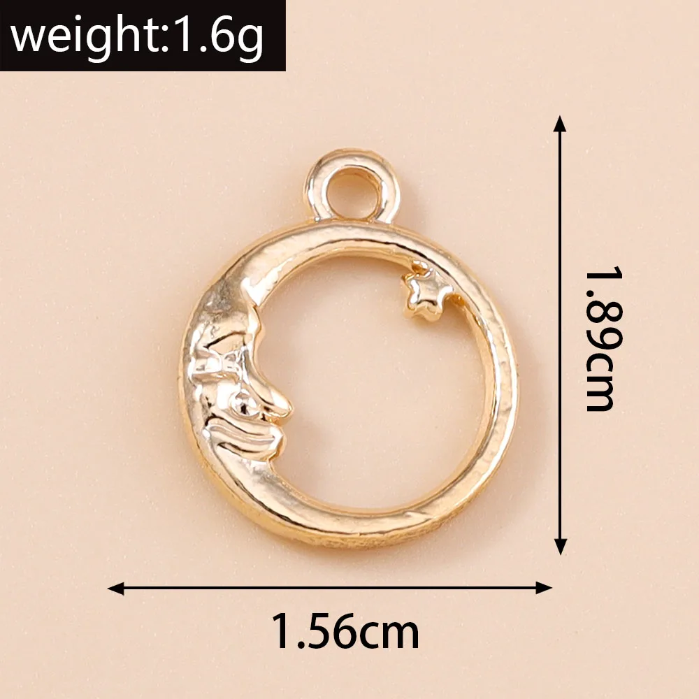 Leslie 10 Stück Gold-Silberfarbene Metall-Anhänger mit griechischen Sonnen- und Mondmotiven, Legierungs-Charms für DIY-Schmuckherstellung, Halsketten, Armbänder, handgemachtes Kunsthandwerk – Detail 14