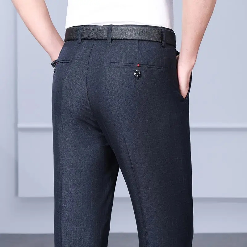 

Men Classic Business Casual Straight Pants Male Plus Size 38 40 Office Formal Trousers Fashion Versatile Black Gray Suit Pants