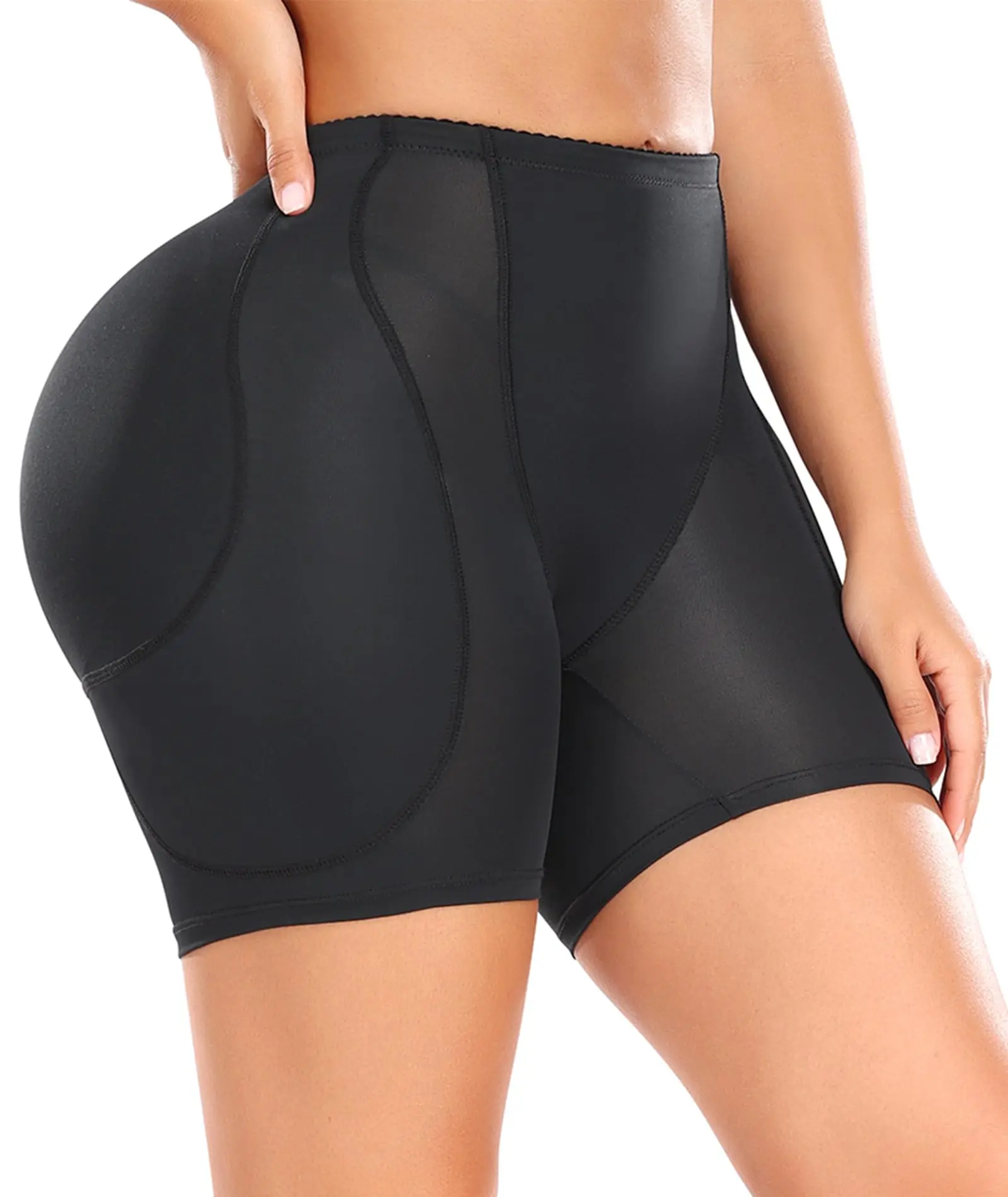 POP CLOSETS Women Hip Padded Booty Lifter Shapewear Thicker Enhancer Removable 4 Pads Control Panty for Bigger Butt