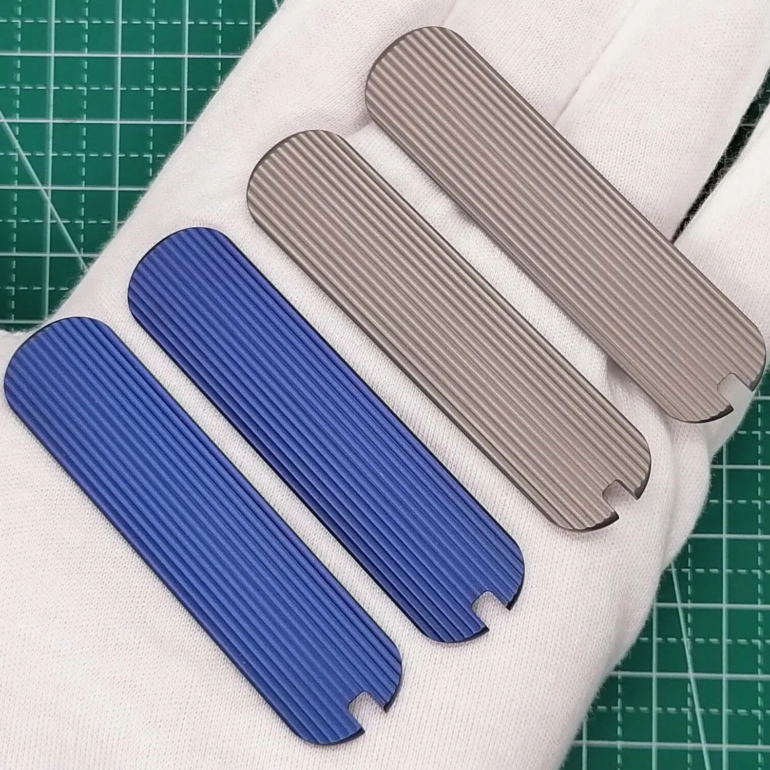 1 Pair Hand Made Customized DIY Titanium Alloy Scales for 65mm Victorinox Swiss Army Knife