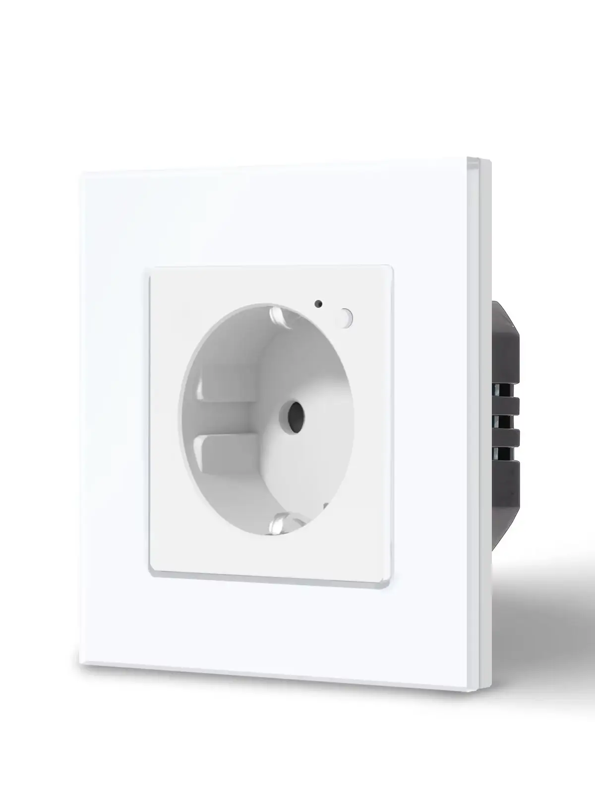 BSEED E-Serie WLAN-Smart-Steckdose EU-Standard Weißer Glasrahmen WLAN-Steckdose für Heimverbesserung Intelligenter Sicherheitsstecker Kompatibel mit Tuya App und Google Assistant Alexa