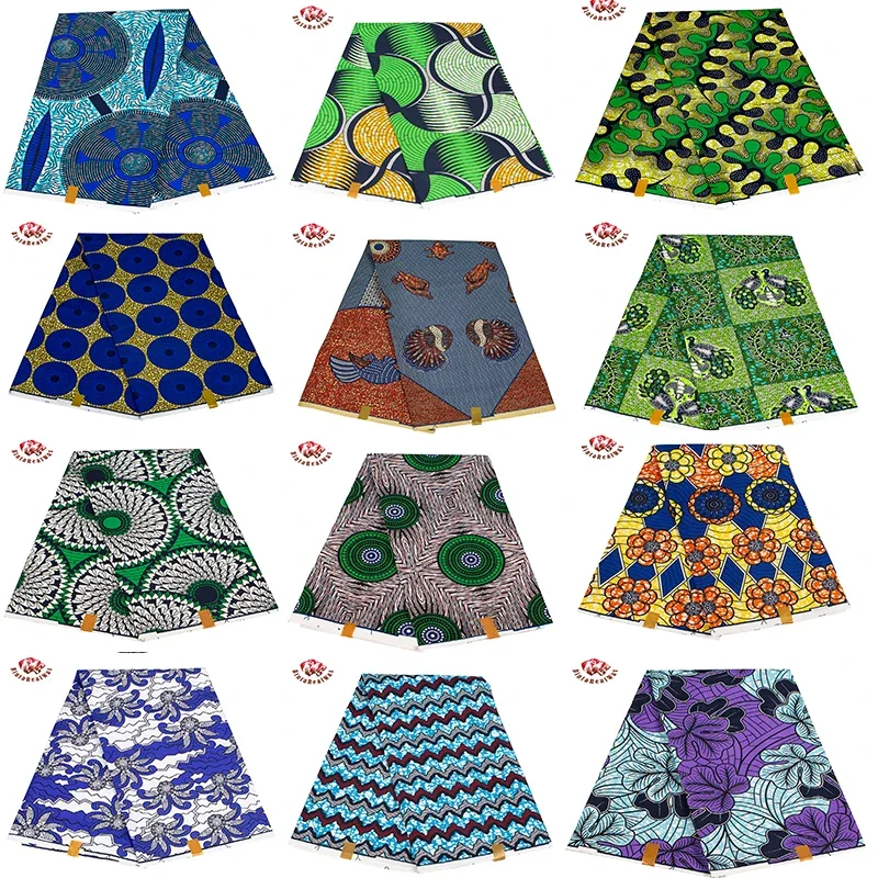 

BRW Fashionable 100% polyester African Traditional Style Wax Batik Floral Fabric Ankara Batik Cloth Material DIY For Sewing