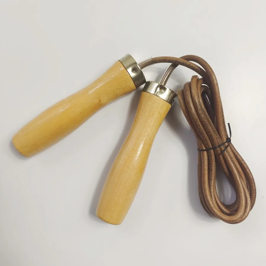 Jump Rope Professional Leather Ropes Rapid Speed Jumping Rope Wooden Handle Weighted Skipping Rope Gym Fitness Slim Body