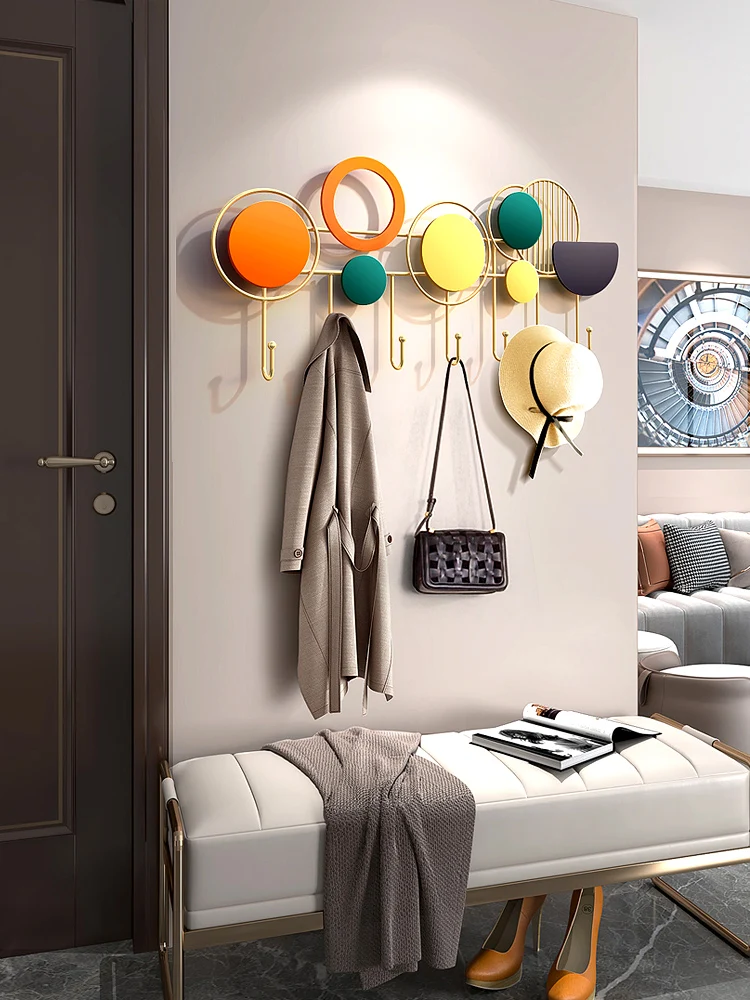 Creative hole free foyer hook for wall storage, light luxury clothes and hats hook for hanging clothes rack after entering