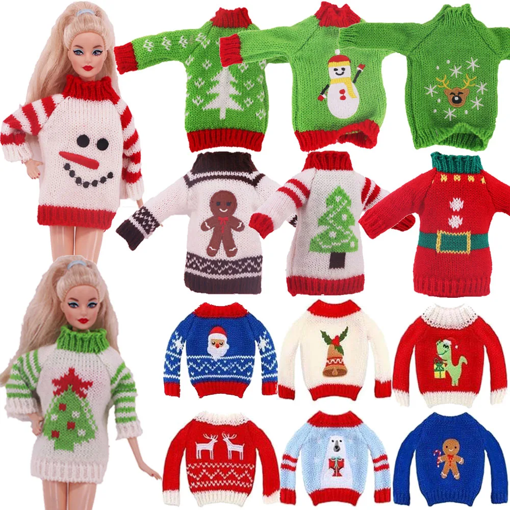 Pop Doll Clothes Christmas Styles Sweaters For BJD&11.8Inch Barbis Doll&30CM Christmas Doll Accessories Girl's Toy,Festival Gift