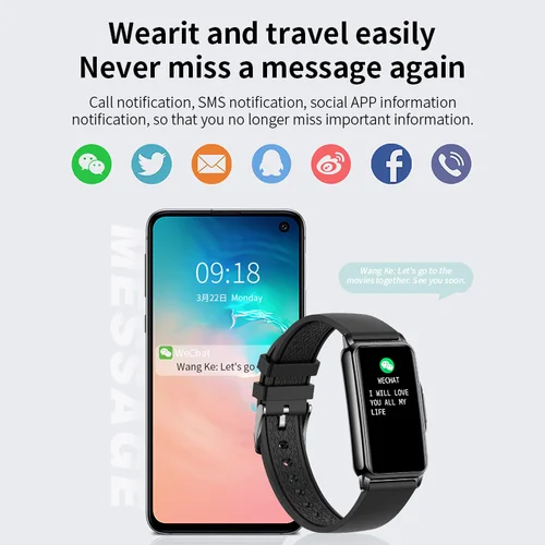 Imagen 2 del producto Reloj inteligente con conexión Bluetooth para hombre y mujer, pulsera deportiva de música, Monitor de sueño, resistente al agua, con caja