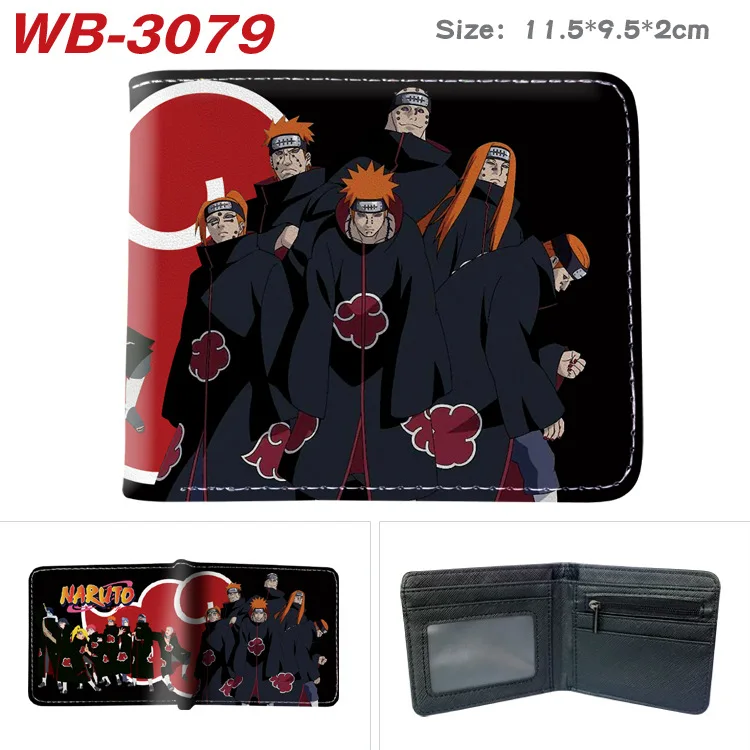 17-częściowy portfel męski Anime Kakashi Sasuke Uchiha Cool Pu Short Coin Purse Cartoon Print Card Holder Casual Money Clip Bag