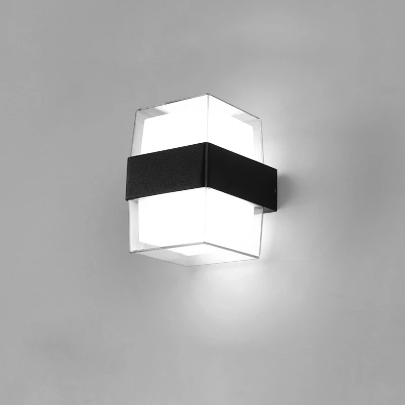 Para cima/para baixo 6w led arandela de parede ao ar livre luminária à prova dip65 água ip65 varanda lâmpada alumínio aço doorplate escada jardim corredor