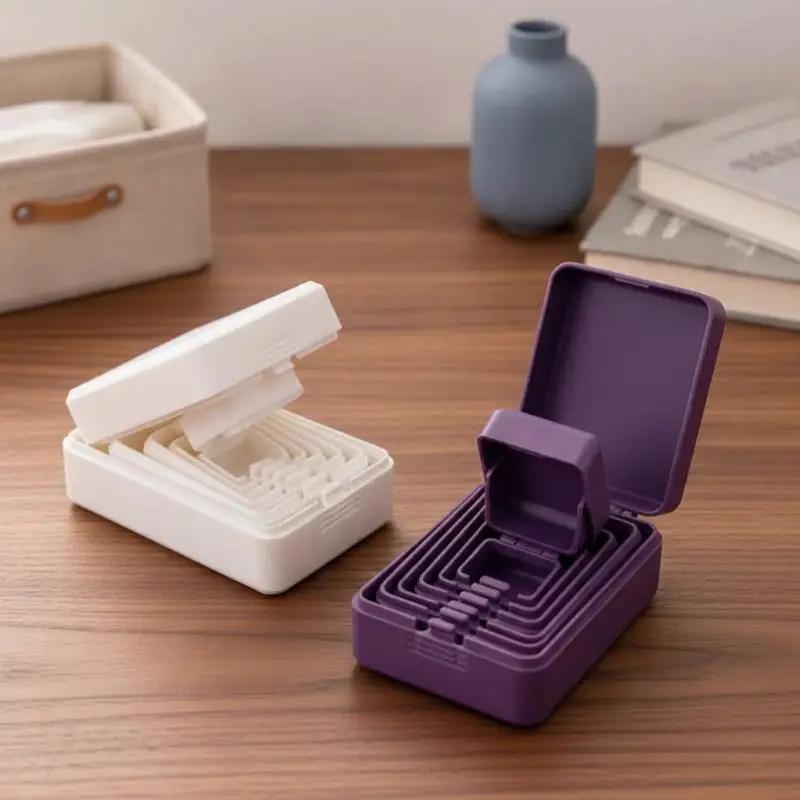 Levels 6/7 Plastic Nesting Storage Boxes Durable Stackable Design For Home Office Desk Small Item Organizing