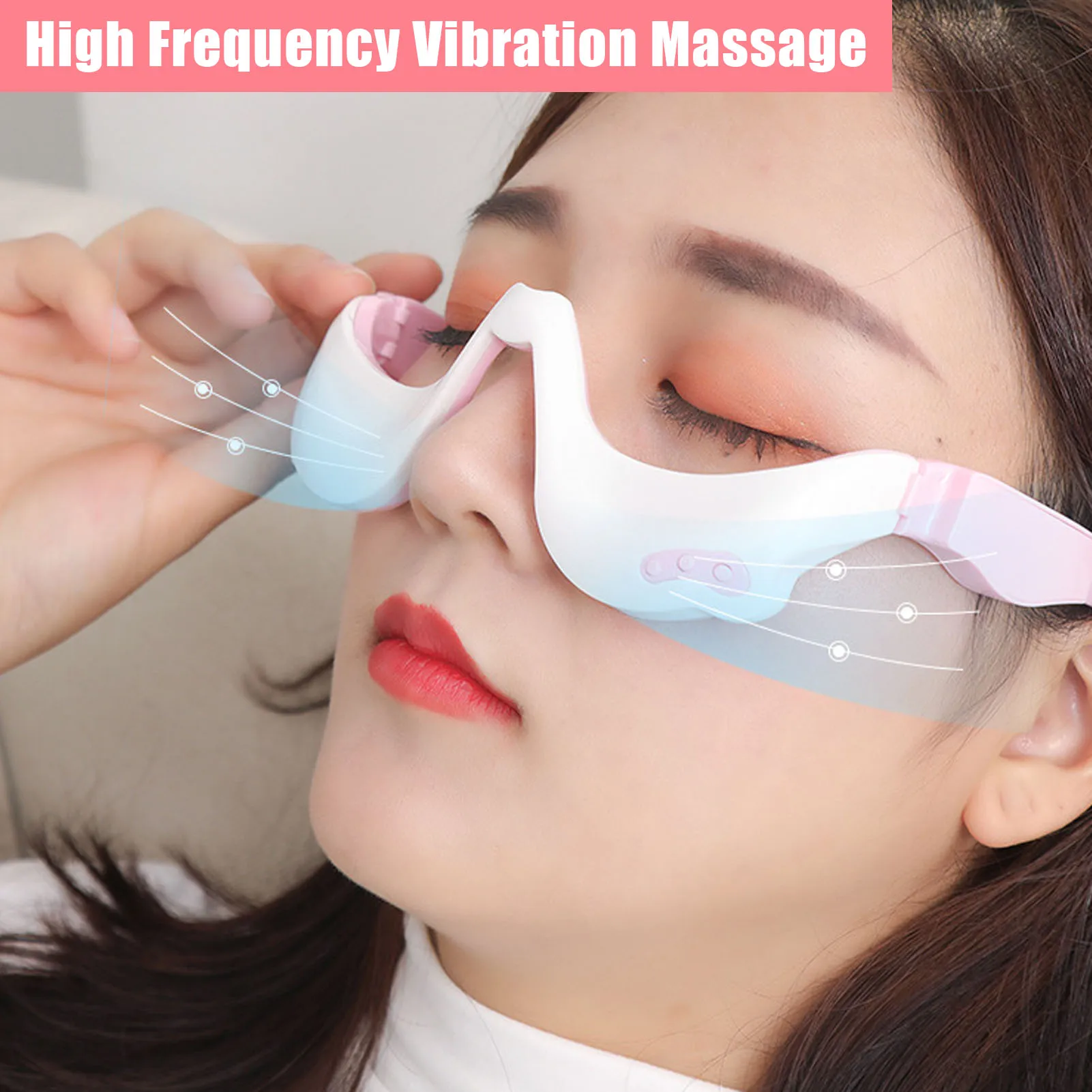 مدلك العين USB شحن قابل للتعديل الساخن ضغط الاهتزاز جهاز تدليك العين للهالات السوداء أكياس العين مدلك الاسترخاء العين #1