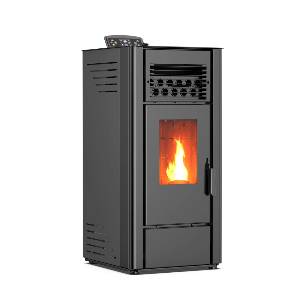 Estufas de pellets de madera de estilo europeo KT0904A 9KW alimentación automática estufa de pellets de calefacción de habitación Wifi sin humo con controlador inteligente