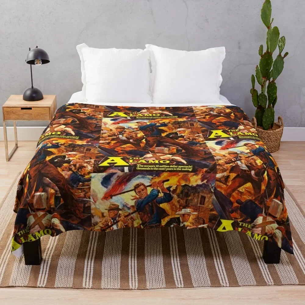 

The Alamo (1960) Poster Throw Blanket Flannel halloween Flannel Fabric sofa bed Blankets