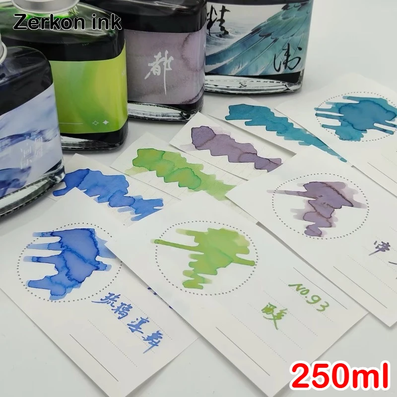 Zerkon ink 59 Colors Sheen Fountain Pen Ink 250ml Gradient Color Ink for Majohn Hongdian JINHAO Stationery School Supplies