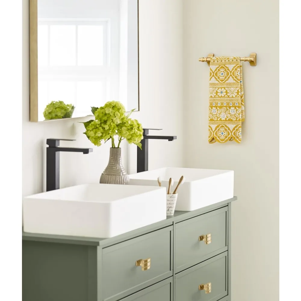 

Элегантный 9-дюймовый вешалка для полотенец из бронзы цвета шампанского для современных ванных комнат, простая установка и прочная отделка