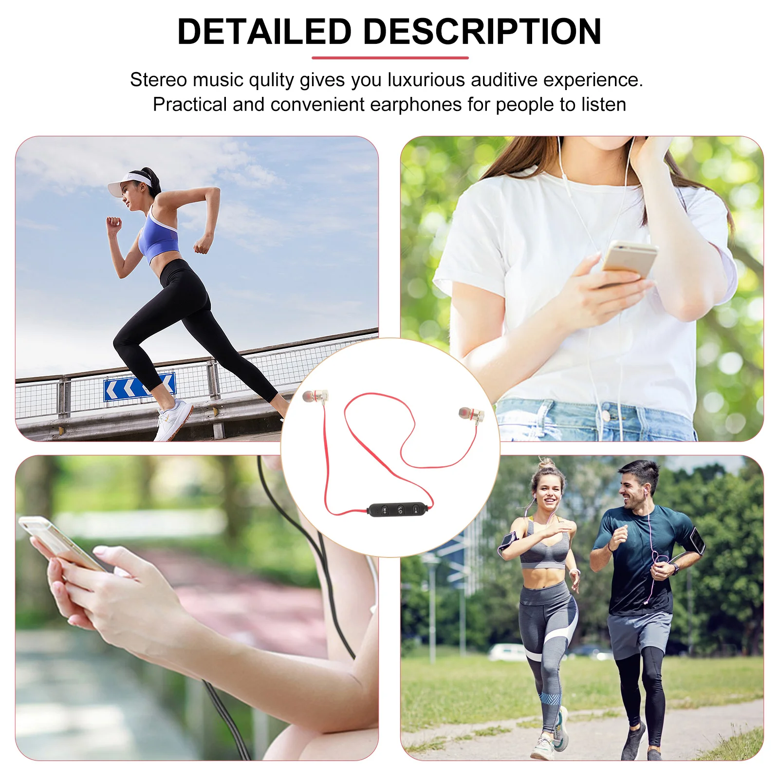 

Heavy Bass Sports Earphones Waterproof Sweatproof Noise Reduction Wireless in-Ear Stereo Headphones Earbuds