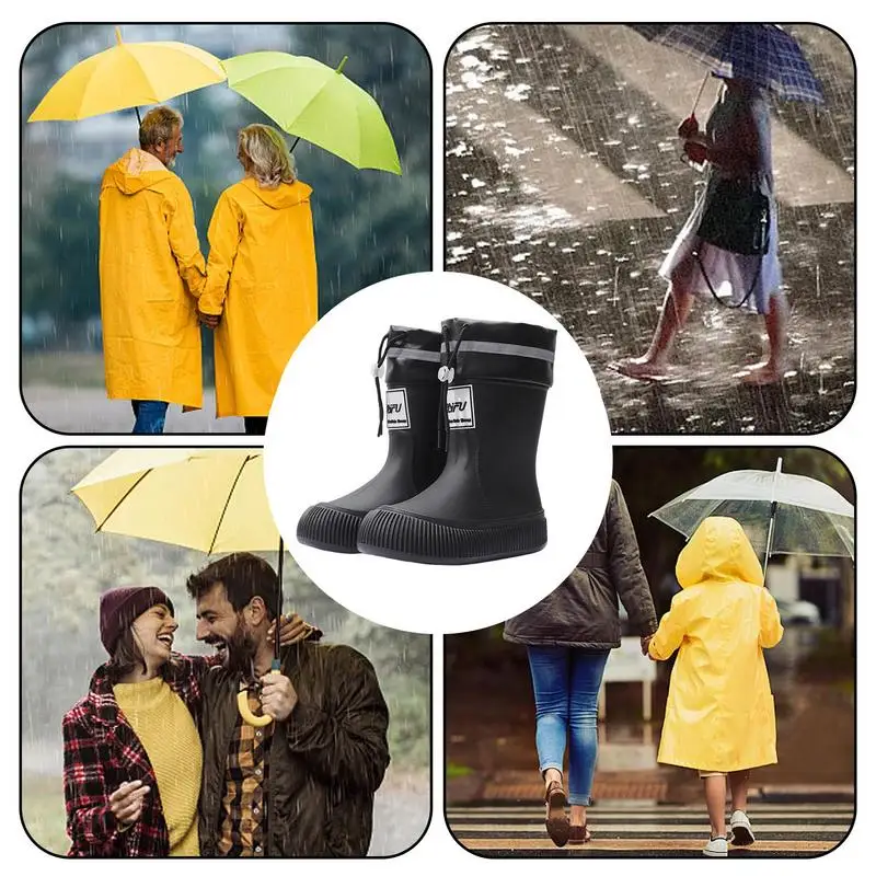 Botas de chuva antiderrapantes para mulheres, sapatos de jardim resistentes, calçado de trabalho, botas de moda