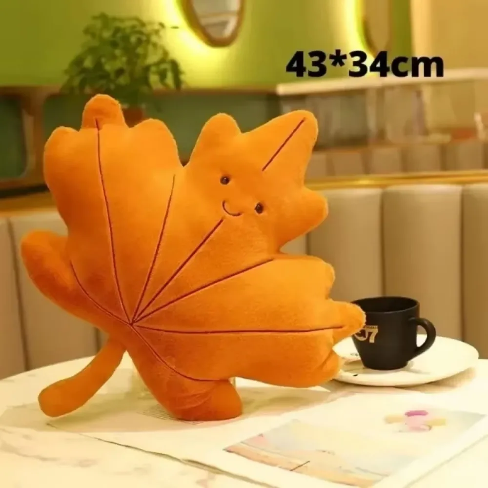 Creative Simulation Leaves Plush Hug Pillow Cartoon Maple Leaves Soft Stuffed Plant Soft Plushies Kids Toys for Girls Home Decor