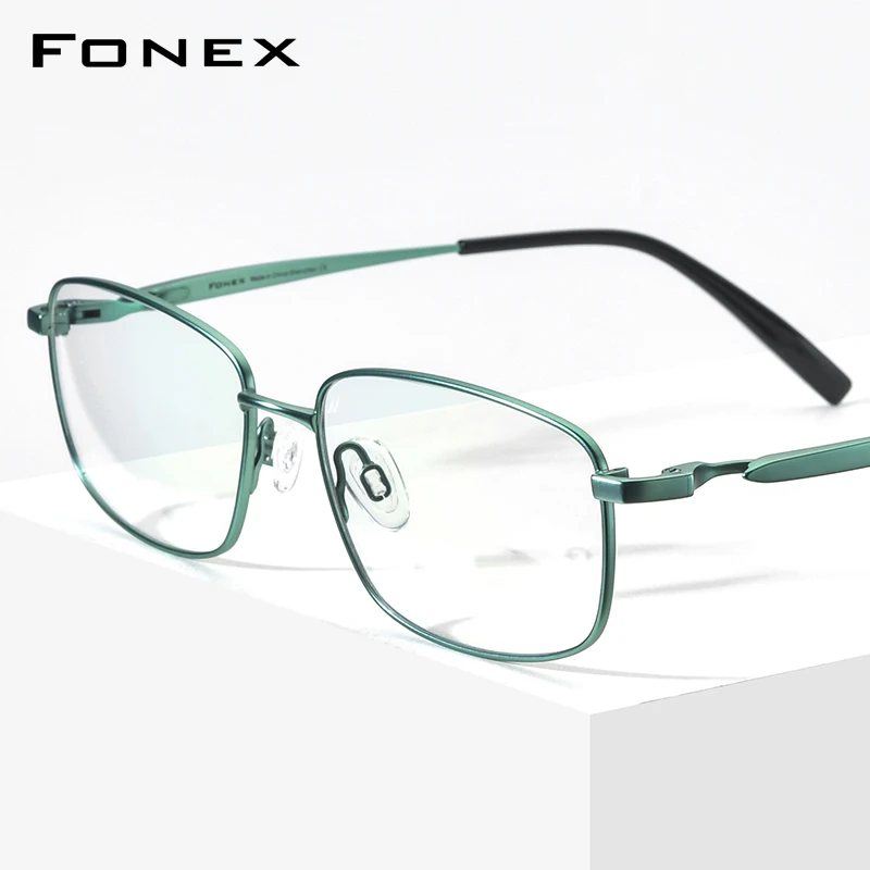 FONEX Titanium Glasses Frame Men Brand Design Square Eyeglasses Male Japanese Ultralight-Weight High-end Quality Eyewear 85755