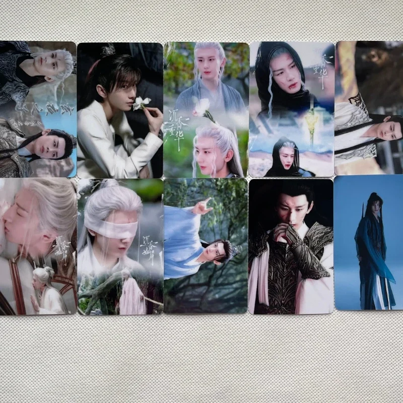 10PC/SET No Repeat  Cheng Yi Poster Card Stickers Ancient Costume TV Drama Characters Xuan Ye Yu Sifeng Hand Account  Material