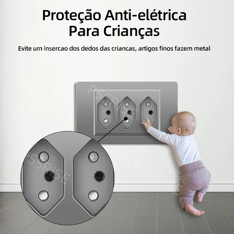

PSSRISE 4 Color PC Panel Brazil Standard Outlet 3 gangs 3 Pins Wall Outlets Power Electrica Home Office Electrical Plug 10A 20A