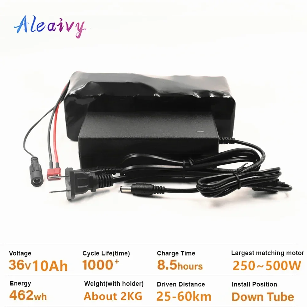 

Aleaivy e-bike battery 36v 10Ah 8Ah 6Ah Li ion Battery Pack bike conversion kit BaFang 500W 750W and charger XT60 &T Plug