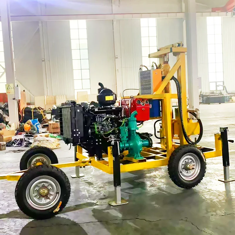 تخصيص 4 اسطوانة 60HP محرك حفر الآبار الهيدروليكية آلة حفر المياه بئر حفر آبار المياه 200 متر 300 متر