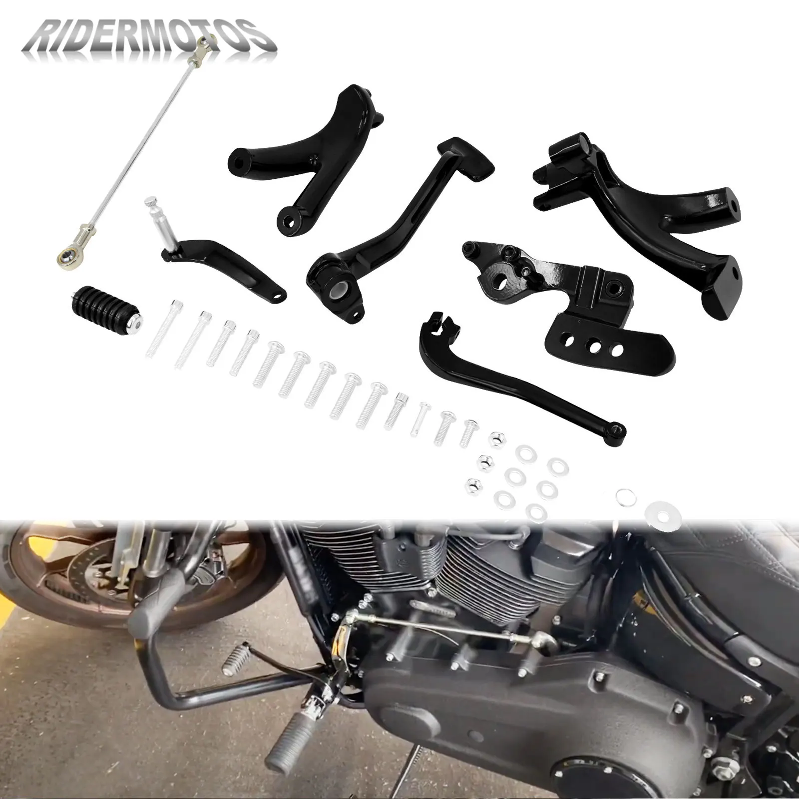 Forward Control Foot Pegs Kits Motorcycle Foot Rest For Harley Softail Standard FXST Street Bob FXBB Low Rider S FXLRS 2018-UP