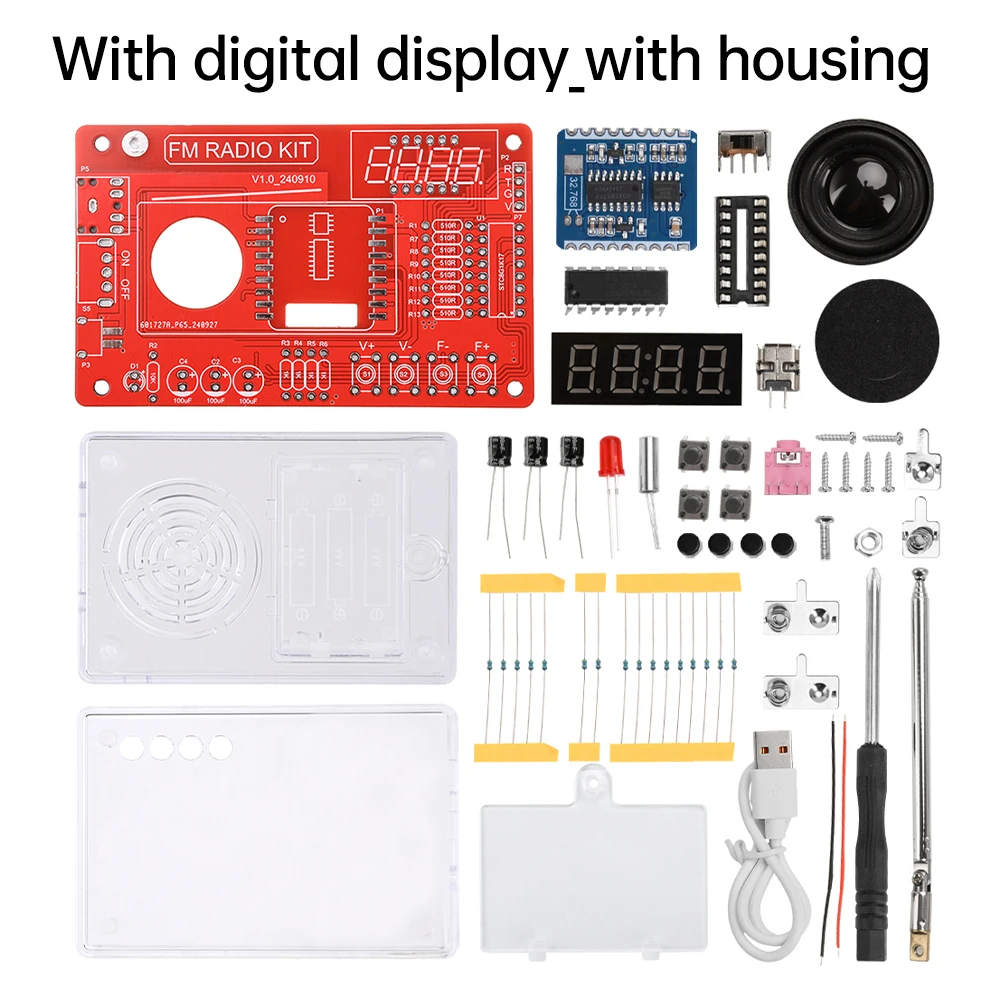    RDA5807 DIY FM-radio Elektronische kit Verstelbare frequentie 87-108 MHz Digitaal display DIY Soldeerproject Praktijksoldeer