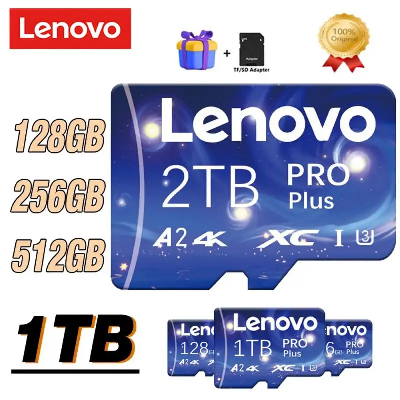Lenovo 2TB High Speed Memory Cards 512GB Micro TF/SD Card 1TB SD Memory Card 128GB Mini SD Card Adapter Free For Steam Deck