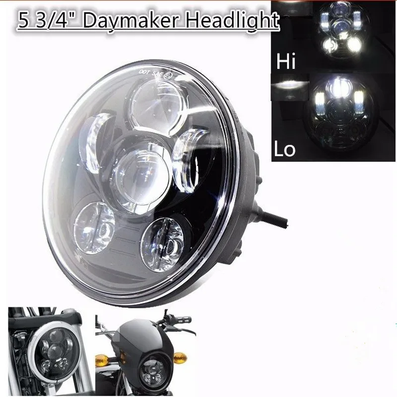 5,75 круглый светодиодный проекции фар серебро для Harley Davidson883 гладить, 883 sportster, softail, touring road king