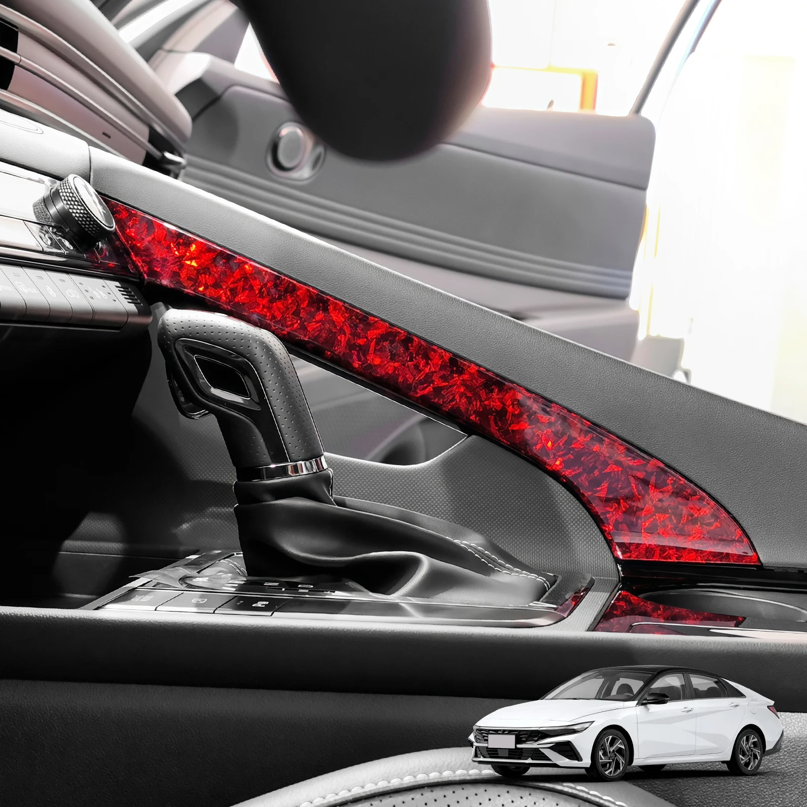 

Глянцевая декоративная накладка на центральную консоль для Hyundai Elantra CN7 N Line (версия с ручным тормозом)