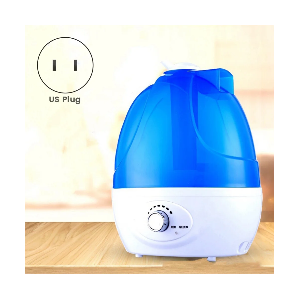 2.5L High Volume Air Purification Humidifier Portable Plugged in for Use Water Atomizer Diffuser for Home Office US Plug