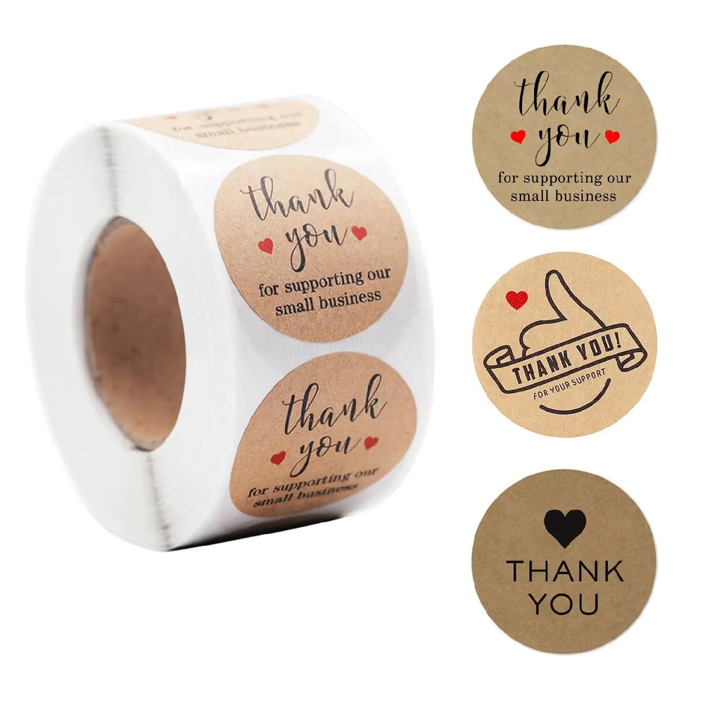 500 Stück Dankeschön-Aufkleber aus Kraftpapier, Geburtstagsfeier, Geschenkpapier, selbstklebende Etiketten, Hochzeitsdekoration, DIY-Zubehör