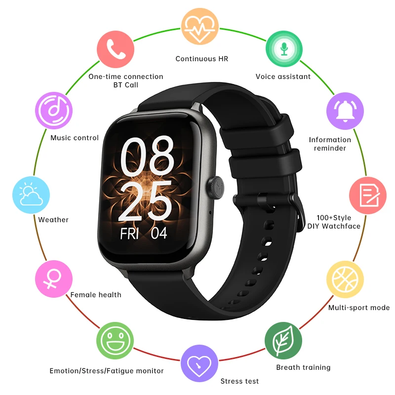 

IMIKI ST1 Smart Watch Man Women Bluetooth Call Smartwatch 1.78" AMOLED 368*448 Display Realtime Heart Rate SpO2 Monitor Tracker