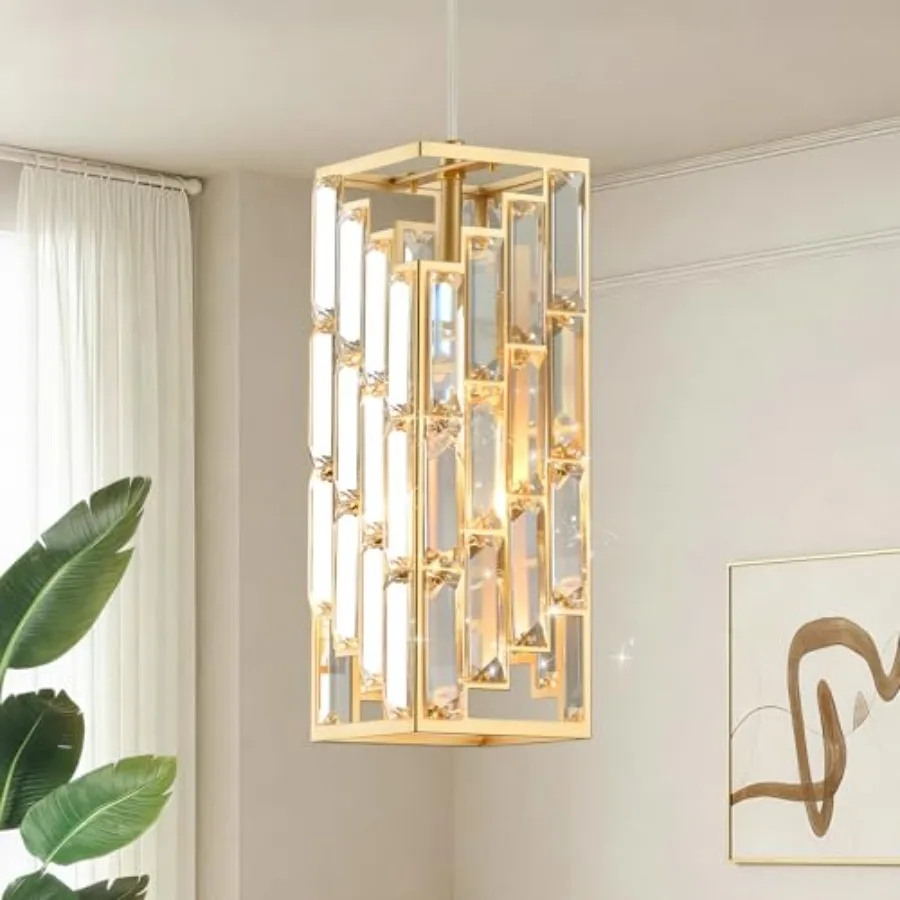 

Gold Crystal Pendant Light Mini Hanging Pendant Lighting Fixture with Adjustable Cord Modern Luxury Pendant Light for Kitchen I