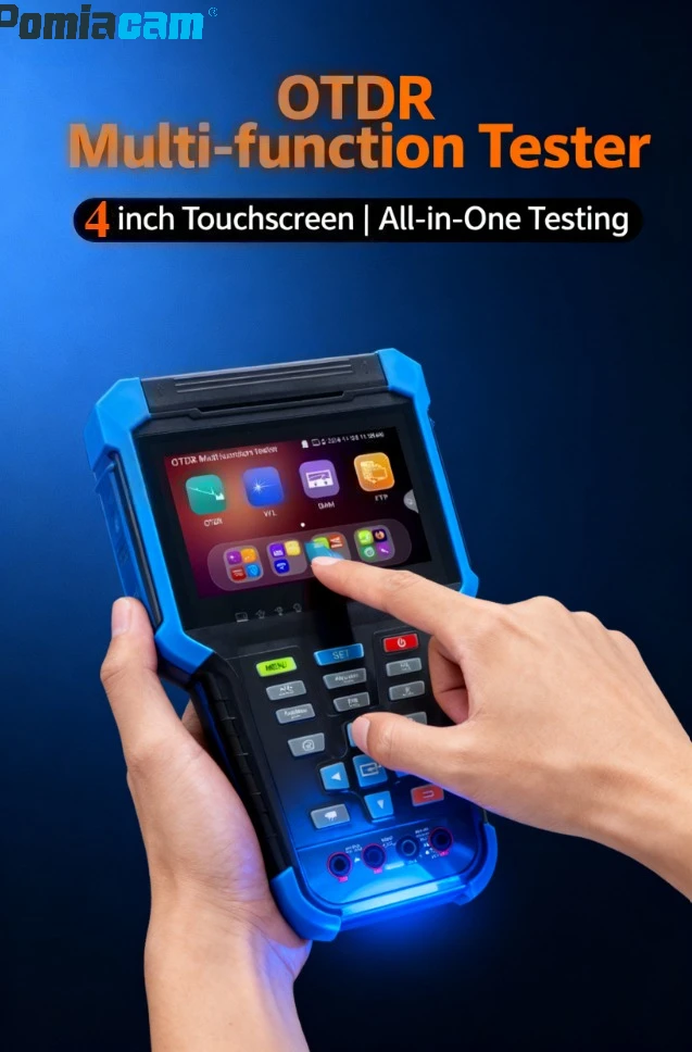 

All-in-One OTDR Fiber Optic Tester 4" Touchscreen 1310/1550nm 26/24dB Built-in VFL/OPM/LS/OLT & RJ45 Network Cable Tester