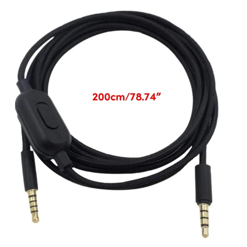 Práctico cable repuesto para auriculares para juegos G433/G233, cable control volumen 448F