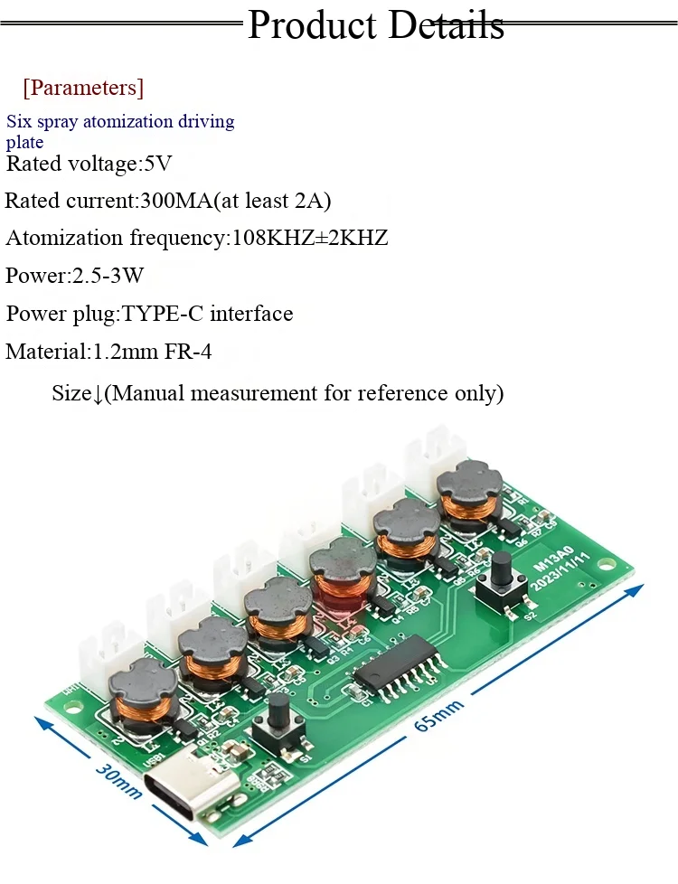 6-Sprüh-Luftbefeuchtermodul, Zerstäubungsplatte, integrierter Schaltkreis, elektronische DIY-Platine, 4-Sprüh-Wassernachfüllmodul – Detail 2
