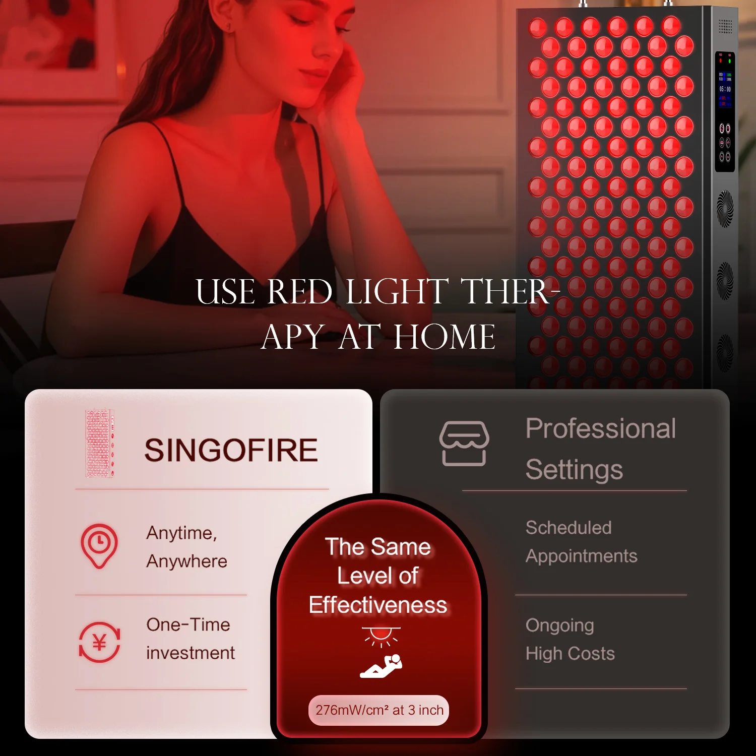 S720 PRO LED Therapy Panel Red Light & near Infrared Lamp Hanging Beauty Personal Care Device for Home Use