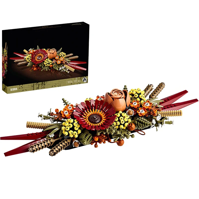

10314 Moc Bricks Artificial Dried Flowers Home Decor Rose And Gerbera Building Blocks Collection Crafts Set For Adults Toys Gift