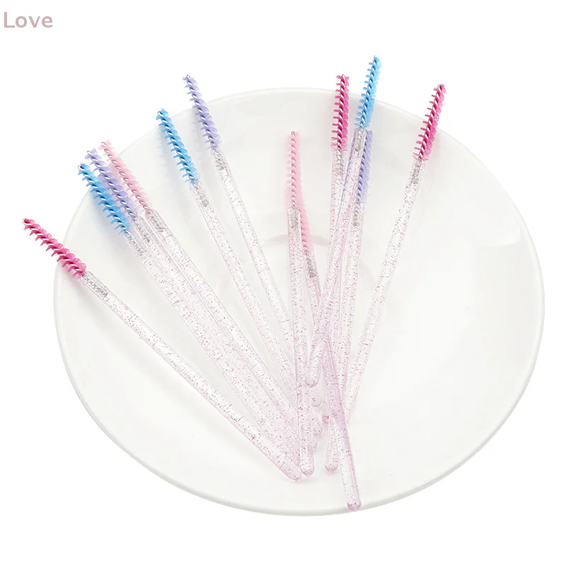 [L&P] 50Pcs Eyelash Extension Rainbow Crystal Mascara Wand Applicator Spoolers Eye Lashes Cosmetic Brushes Set Tool