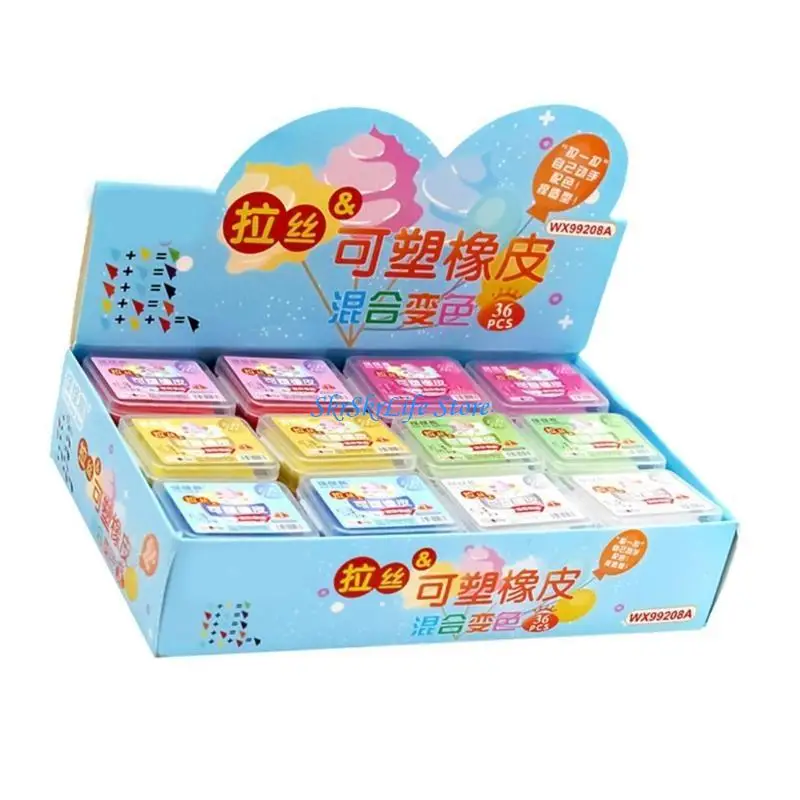 

E65E 36 шт., ластики для замешивания, формованные ластики, ластики для замешивания, красочные ластики для рисования, ластики для