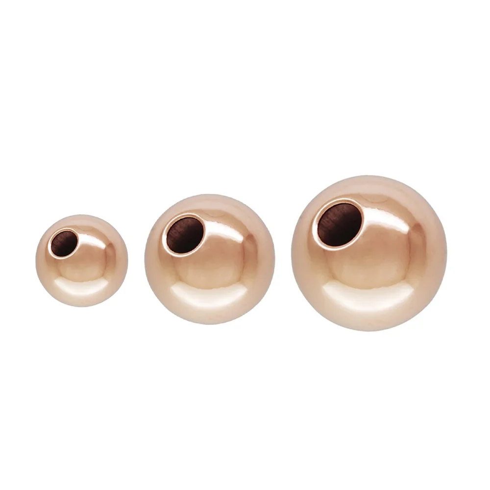 14K Rose Gold Filled Seamless Round Ball Beads 2mm 2.5mm 3mm 4mm 5mm 6mm 8mm 10mm